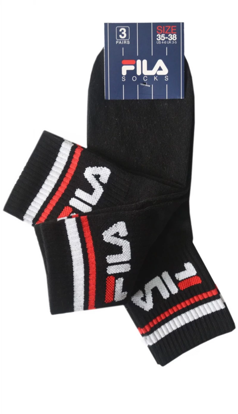 ΚΑΛΤΣΕΣ ΑΘΛΗΤΙΚΕΣ FILA 3PACK UNISEX - ΜΑΥΡΕΣ F9398