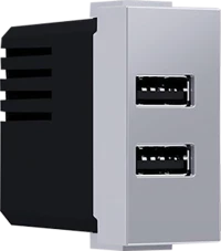 MODYS ΠΡΙΖΑ ΤΡΟΦΟΔΟΣΙΑΣ USB 1 ΣΤ. 2xUSB ΑΣΗΜΙ 5VDC 2X1.2A IP20 - ACA (10101412825)
