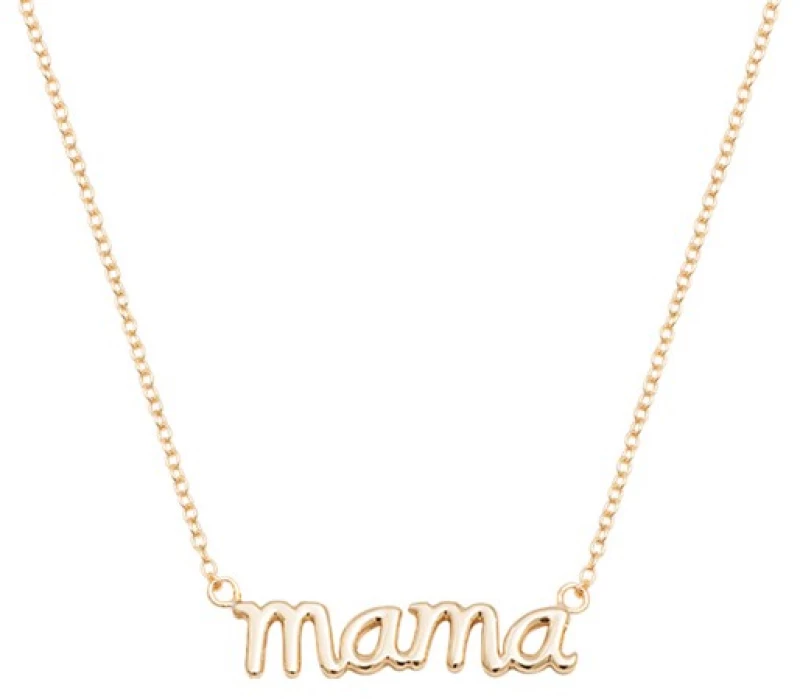 Ασημένιο κολιέ mama με Χρύσωμα Κ18 / AK-1114G