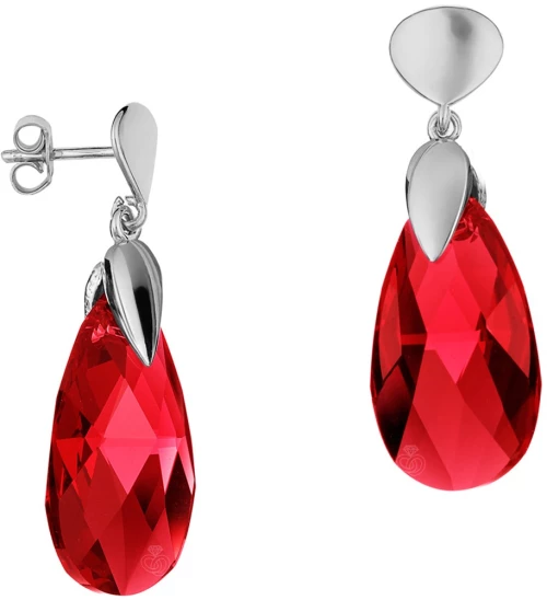 Σκουλαρίκια Σε Ασήμι 925 με κόκκινες πέτρες P.Q. EUROPEAN CRYSTALS / SK-VZ3160KL1