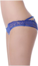 Caged Back Open Crotch Blue Lace Panty