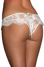 Plus Size White Ribbon Eyelashes Lace Panty
