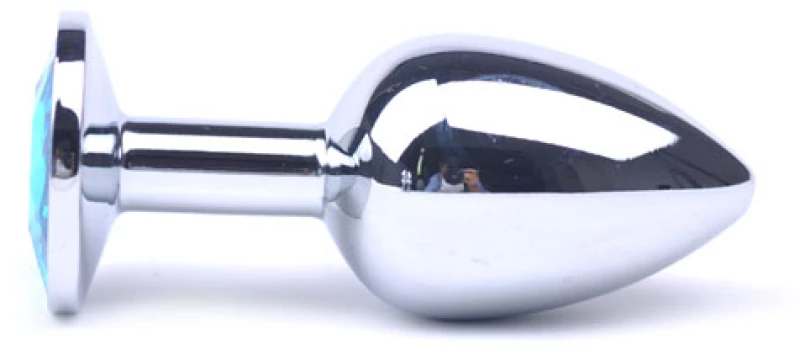 Blue Large Metallic Anal Plug