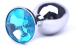 Blue Large Metallic Anal Plug