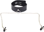 Black Collar with Nipple Clamps