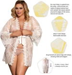 Sexy Long Sleeve White Eyelash Lace Plus Size