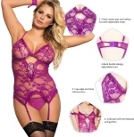 Purple Teddy With Lace Handcuff