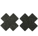 Black Glitter Cross Nipple Cover