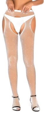 White Fishnet Diamonds Pantyhose