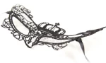 Naughty Toys Black Venetian embroidered Queen's Eye Mask