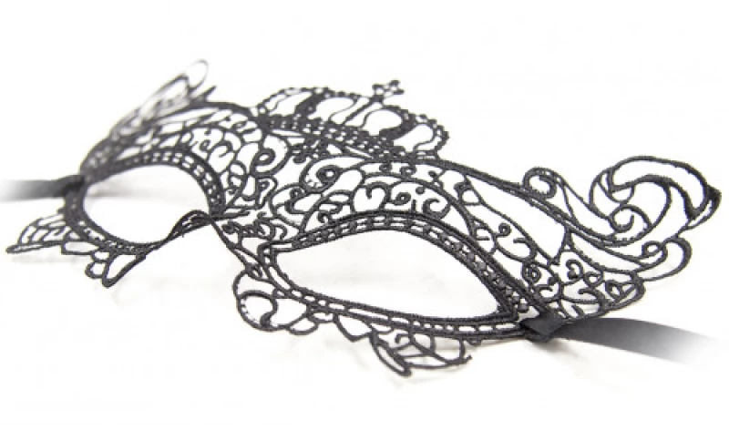 Naughty Toys Black Venetian embroidered Queen's Eye Mask