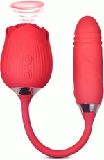 Double Pleasure suction Rose with thrusting bullet 38 cm