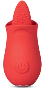 Red silicone vibrating Licking Tongue Rose Flower