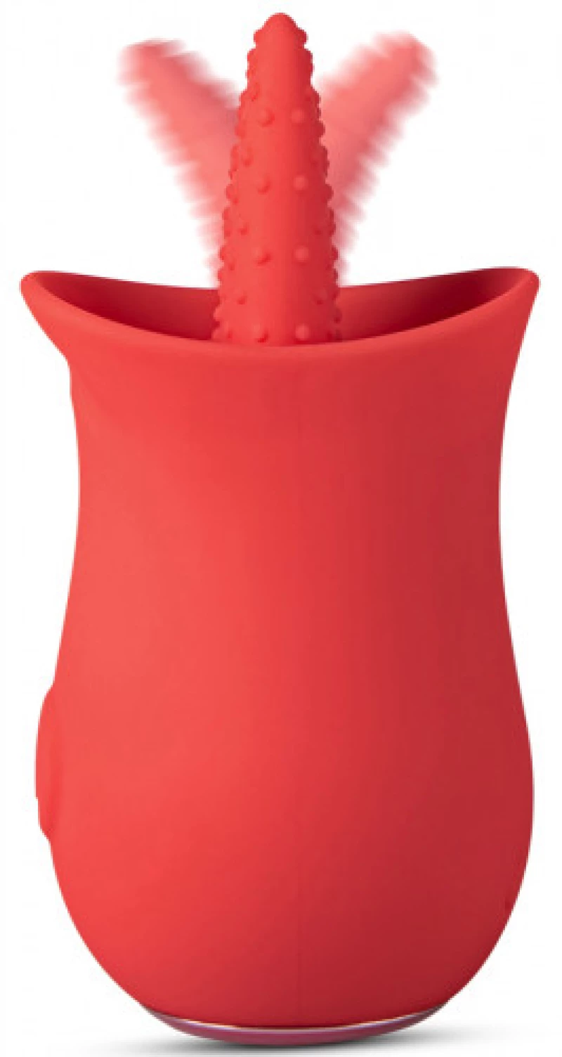 Red silicone vibrating Licking Tongue Rose Flower