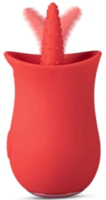 Red silicone vibrating Licking Tongue Rose Flower
