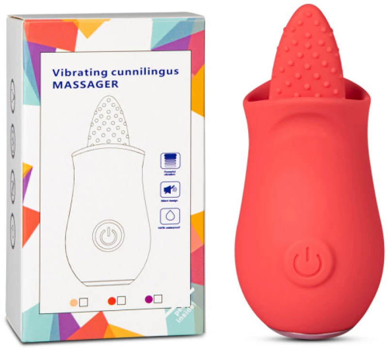 Red silicone vibrating Licking Tongue Rose Flower