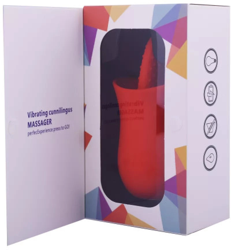 Red silicone vibrating Licking Tongue Rose Flower