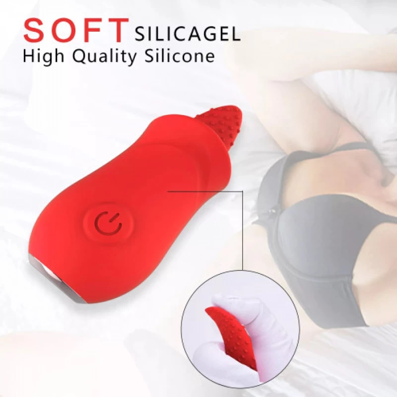 Red silicone vibrating Licking Tongue Rose Flower
