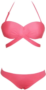 Pink Bandeau Strap Top Bikini