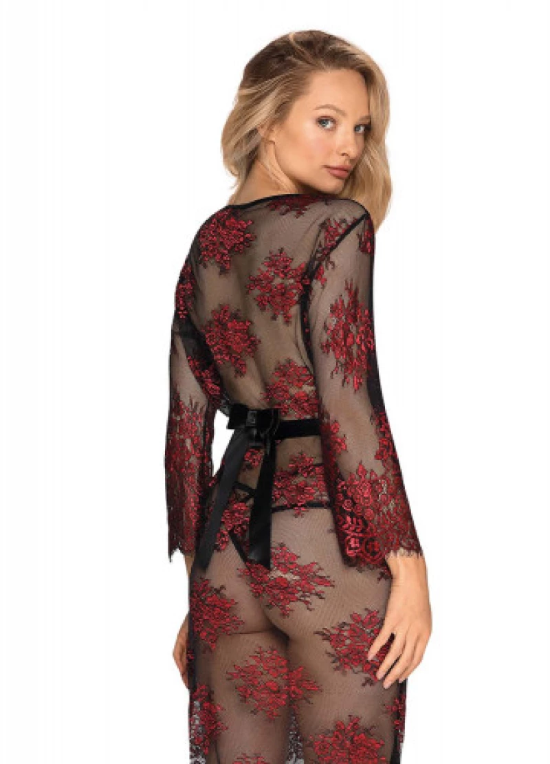 Obsessive Redessia Red Lacy Kimono