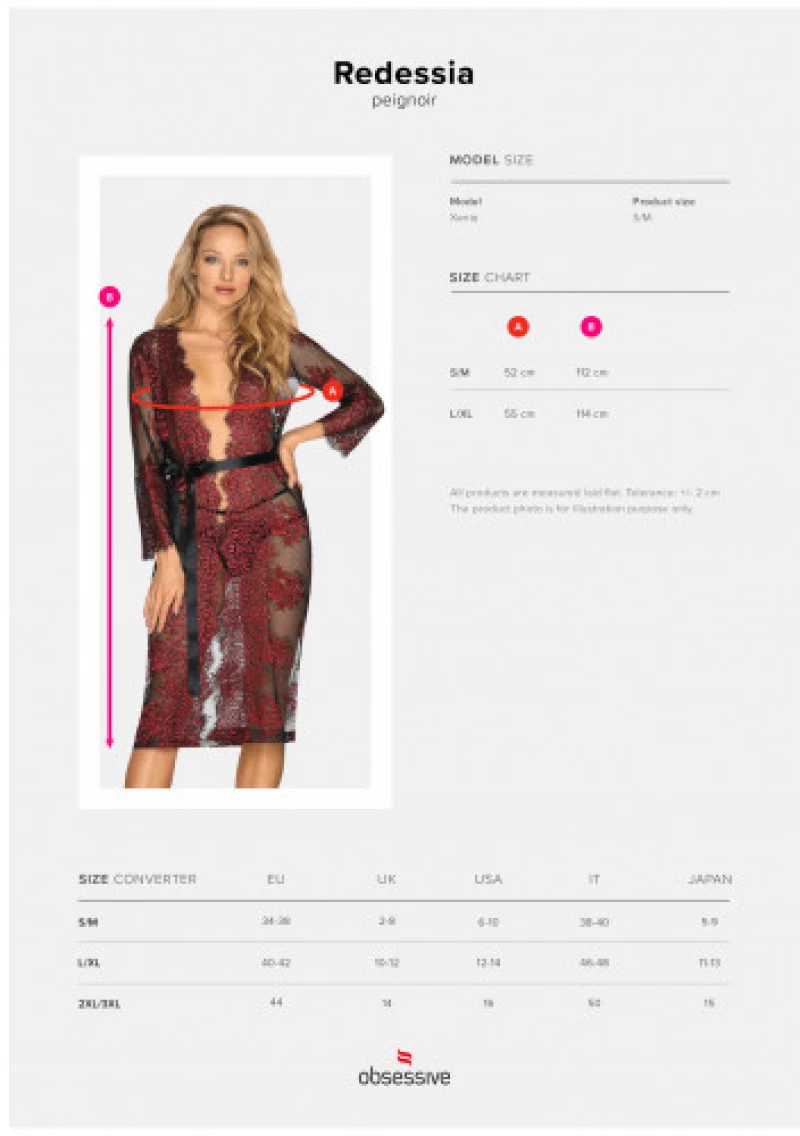 Obsessive Redessia Red Lacy Kimono