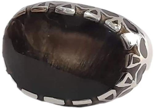BD JEWELERY Δαχτυλιδι από ανοξειδωτο ατσαλι με μαυρη πετρα  HRK-2023