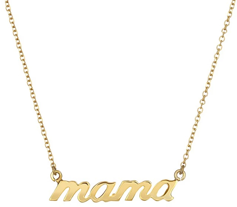 Ασημένιο κολιέ mama με Χρύσωμα Κ18 / AK-060G
