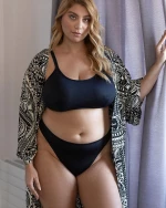 Μαγιό slip Plus Size Rock Club - Κλασικό Μαύρο - Μπικίνι νεανικό