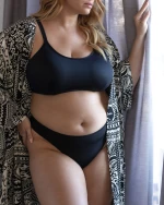 Μαγιό slip Plus Size Rock Club - Κλασικό Μαύρο - Μπικίνι νεανικό