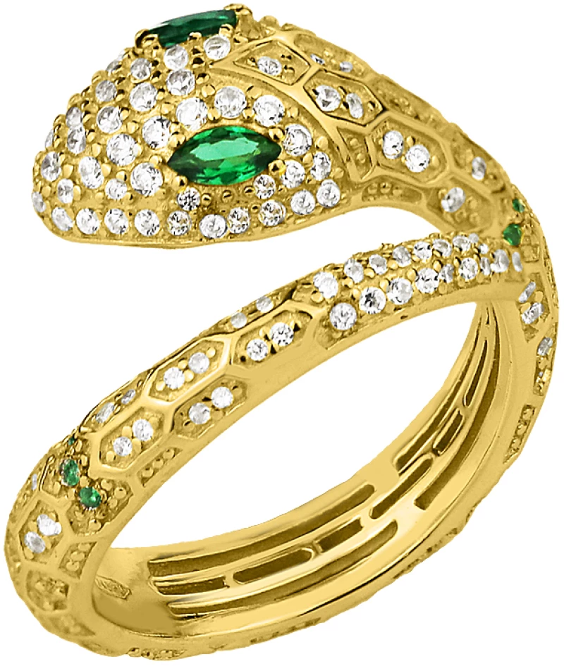 Δαχτυλίδι Snake gold από ασήμι 925º