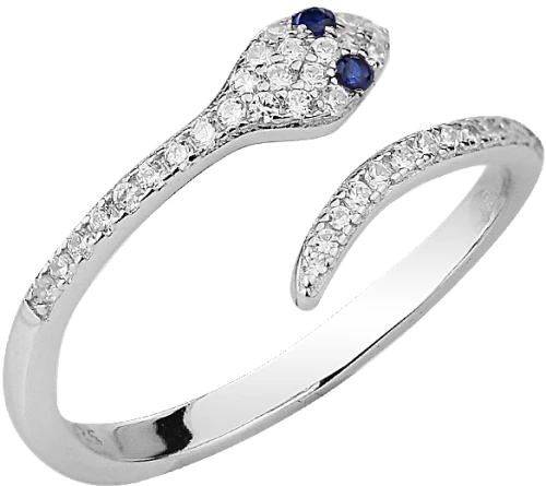 Δαχτυλίδι Blue snake από ασήμι 925º