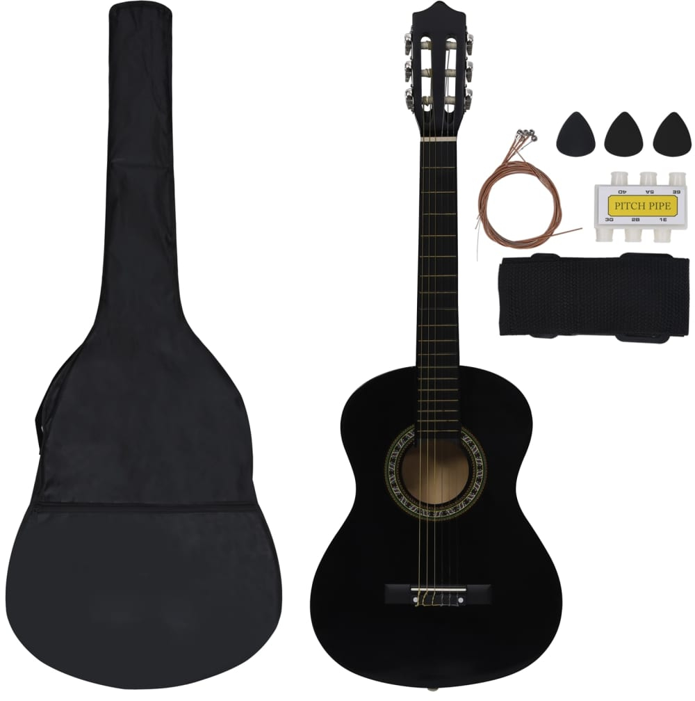 ΚΛΑΣΙΚΗ ΚΙΘΑΡΑ ΣΕΤ 8 ΤΕΜΑΧΙΩΝ ΓΙΑ ΑΡΧΑΡΙΟΥΣ ΜΑΥΡΟ 1/2 34'' 70127