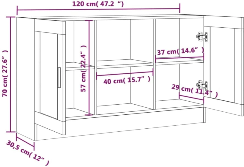 ΜΠΟΥΦΕΣ ΚΑΠΝΙΣΤΗ ΔΡΥΣ 120X30,5X70 ΕΚ. ΑΠΟ ΕΠΕΞΕΡΓΑΣΜΕΝΟ ΞΥΛΟ 815624