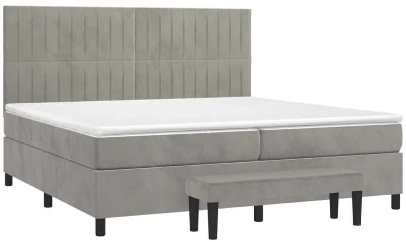 ΚΡΕΒΑΤΙ BOXSPRING ΜΕ ΣΤΡΩΜΑ ΑΝΟΙΧΤΟ ΓΚΡΙ 200X200 ΕΚ. ΒΕΛΟΥΔΙΝΟ 3137983