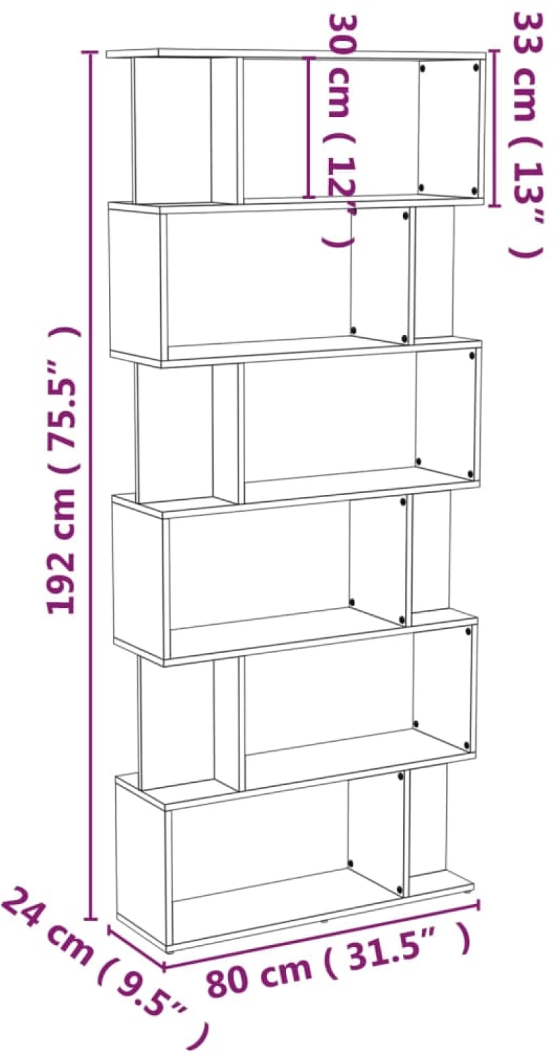 ΒΙΒΛΙΟΘΗΚΗ/ΔΙΑΧΩΡ. ΧΩΡΟΥ ΓΚΡΙ SONOMA 80X24X192 ΕΚ ΕΠΕΞΕΡΓ. ΞΥΛΟ 816060