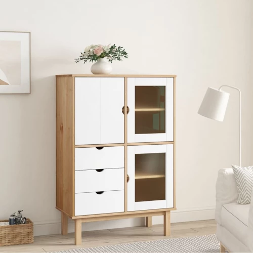 ΝΤΟΥΛΑΠΙ ΨΗΛΟ ΚΑΦΕ & ΛΕΥΚΟ 85X43X125 ΕΚ. ΑΠΟ ΜΑΣΙΦ ΞΥΛΟ ΠΕΥΚΟΥ 351308