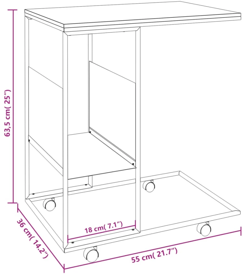 ΒΟΗΘΗΤΙΚΟ ΤΡΑΠΕΖΙ ΜΕ ΡΟΔΕΣ ΛΕΥΚΟ 55 X 36 X 63,5 ΕΚ. ΕΠΕΞ. ΞΥΛΟ 343110