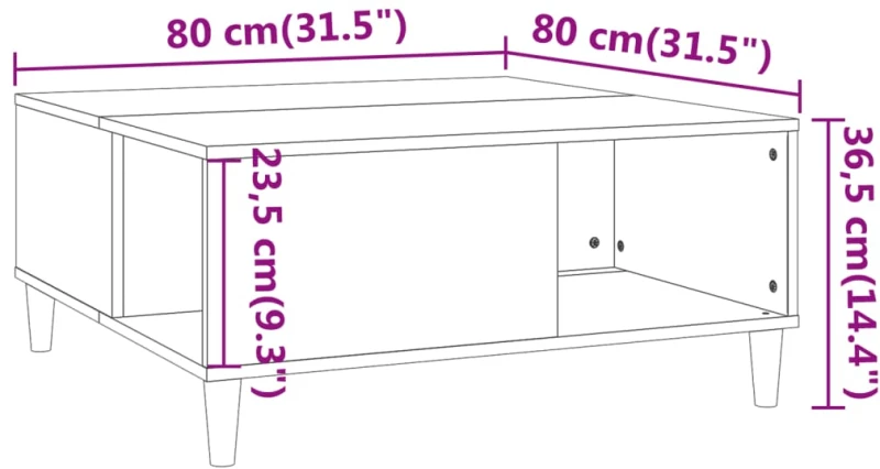 ΤΡΑΠΕΖΑΚΙ ΣΑΛΟΝΙΟΥ ΛΕΥΚΟ 80 X 80 X 36,5 ΕΚ. ΕΠΕΞΕΡΓΑΣΜΕΝΟ ΞΥΛΟ 821092
