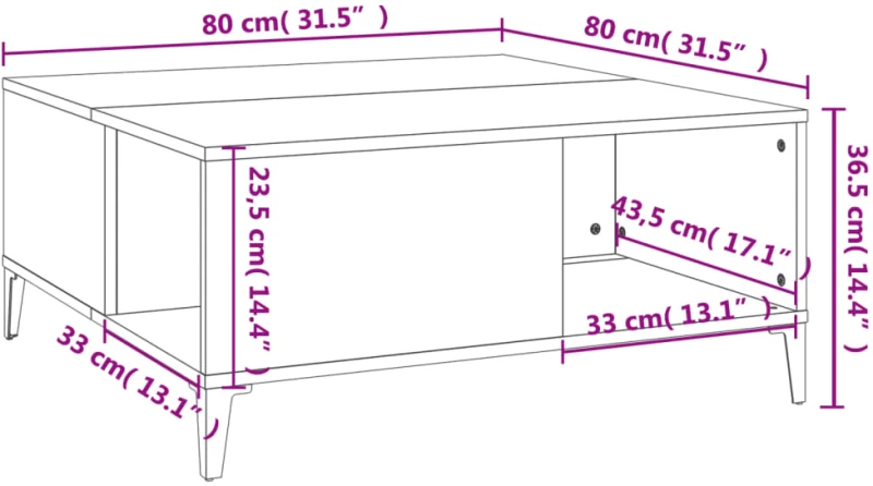ΤΡΑΠΕΖΑΚΙ ΣΑΛΟΝΙΟΥ ΓΚΡΙ ΣΚΥΡΟΔ. 80X80X36,5 ΕΚ. ΕΠΕΞΕΡΓ. ΞΥΛΟ 821104