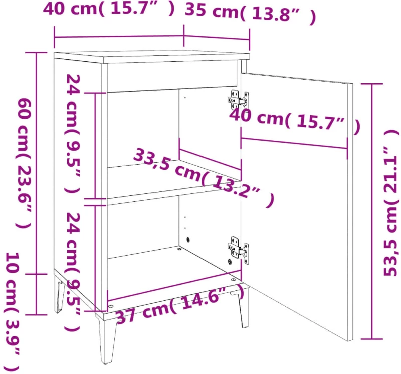 ΚΟΜΟΔΙΝΟ ΓΚΡΙ SONOMA 40X35X70 ΕΚ. ΑΠΟ ΕΠΕΞΕΡΓΑΣΜΕΝΟ ΞΥΛΟ 819656