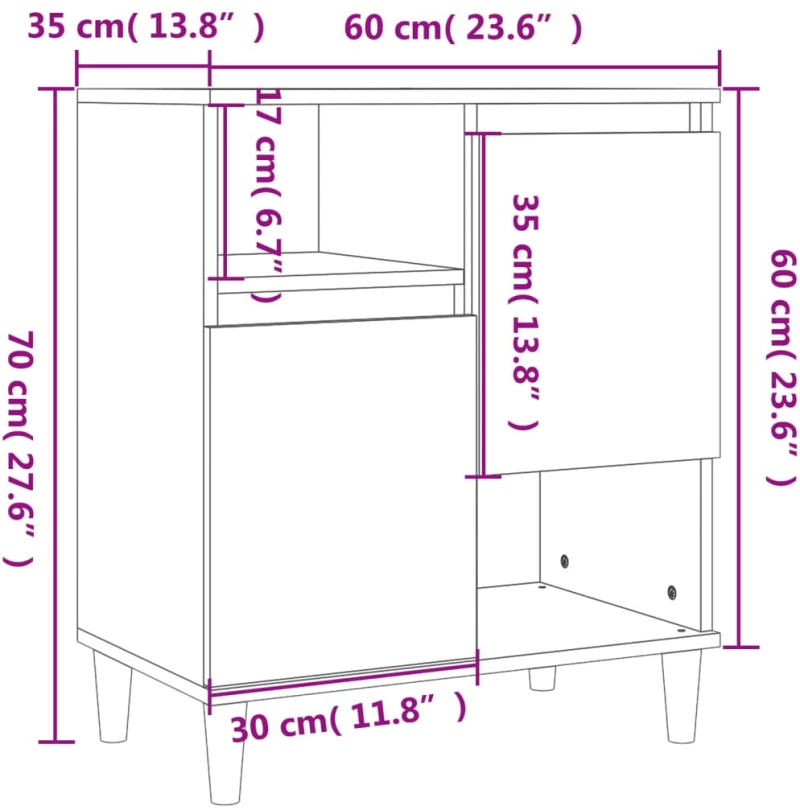 ΝΤΟΥΛΑΠΙ ΓΚΡΙ SONOMA 60X35X70 ΕΚ. ΑΠΟ ΕΠΕΞΕΡΓΑΣΜΕΝΟ ΞΥΛΟ 821146