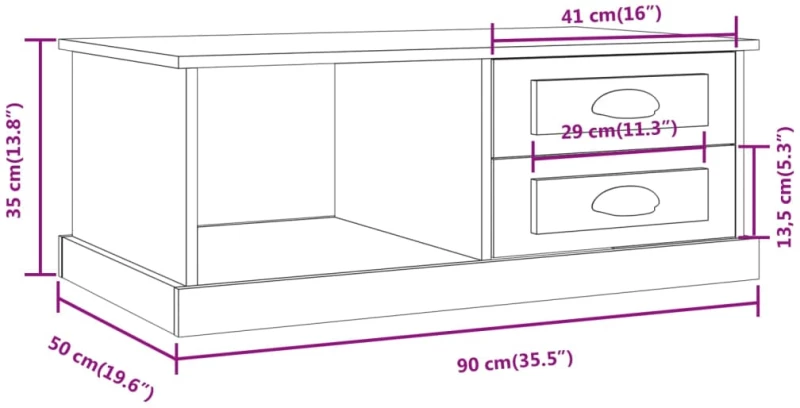 ΤΡΑΠΕΖΑΚΙ ΣΑΛΟΝΙΟΥ ΓΚΡΙ ΣΚΥΡΟΔ. 90X50X35 ΕΚ. ΕΠΕΞΕΡΓ. ΞΥΛΟ 816244