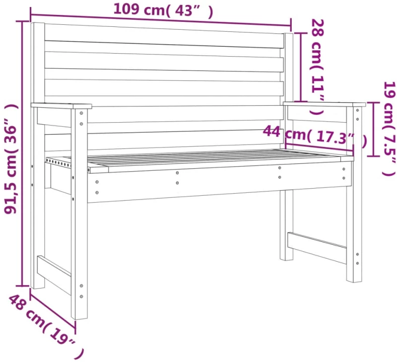 ΠΑΓΚΑΚΙ ΚΗΠΟΥ 109X48X91,5 ΕΚ. ΜΑΣΙΦ ΞΥΛΟ ΨΕΥΔΟΤΣΟΥΓΚΑΣ 824065