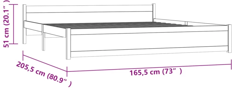 ΠΛΑΙΣΙΟ ΚΡΕΒΑΤΙΟΥ ΛΕΥΚΟ 160 X 200 ΕΚ. ΑΠΟ ΜΑΣΙΦ ΞΥΛΟ 815055
