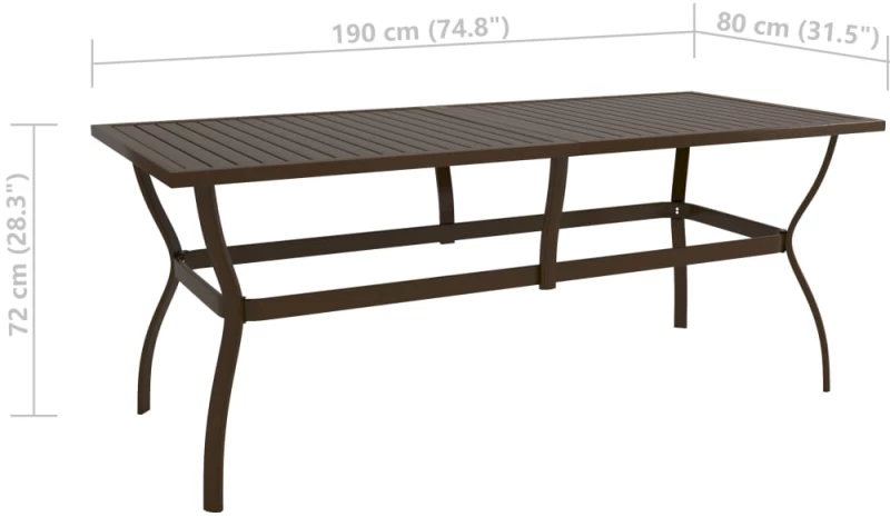 ΤΡΑΠΕΖΙ ΚΗΠΟΥ ΚΑΦΕ 190 X 80 X 72 ΕΚ. ΑΤΣΑΛΙΝΟ 312281