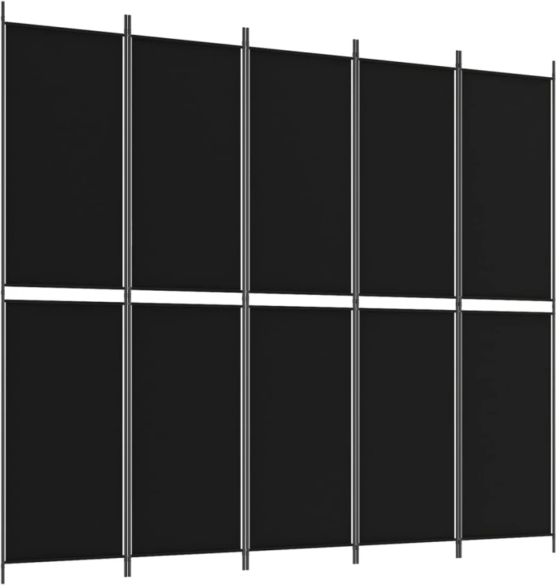 ΔΙΑΧΩΡΙΣΤΙΚΟ ΔΩΜΑΤΙΟΥ ΜΕ 5 ΠΑΝΕΛ ΜΑΥΡΟ 250X220 ΕΚ. ΑΠΟ ΎΦΑΣΜΑ 350253