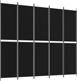 ΔΙΑΧΩΡΙΣΤΙΚΟ ΔΩΜΑΤΙΟΥ ΜΕ 5 ΠΑΝΕΛ ΜΑΥΡΟ 250X220 ΕΚ. ΑΠΟ ΎΦΑΣΜΑ 350253