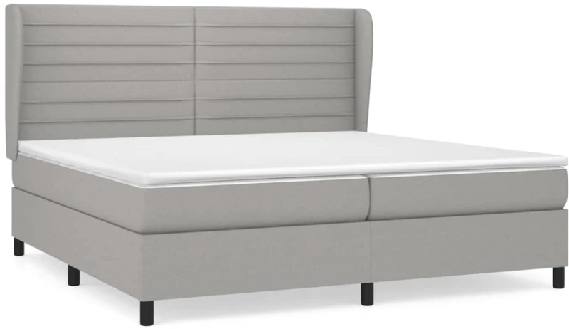 ΚΡΕΒΑΤΙ BOXSPRING ΜΕ ΣΤΡΩΜΑ ΑΝΟΙΧΤΟ ΓΚΡΙ 200X200 ΕΚ. ΥΦΑΣΜΑΤΙΝΟ 3128069
