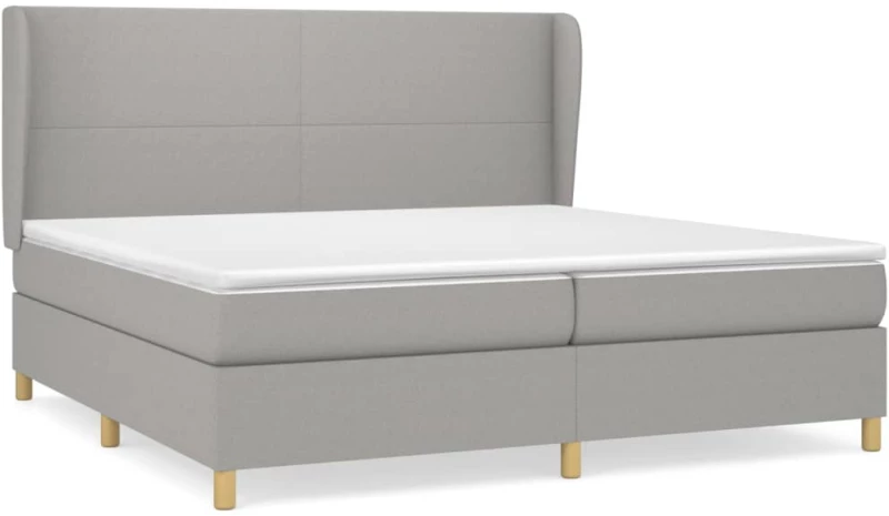 ΚΡΕΒΑΤΙ BOXSPRING ΜΕ ΣΤΡΩΜΑ ΑΝΟΙΧΤΟ ΓΚΡΙ 200X200 ΕΚ. ΥΦΑΣΜΑΤΙΝΟ 3128389