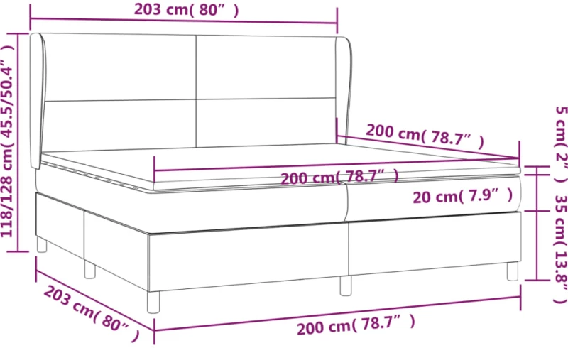 ΚΡΕΒΑΤΙ BOXSPRING ΜΕ ΣΤΡΩΜΑ ΑΝΟΙΧΤΟ ΓΚΡΙ 200X200 ΕΚ. ΥΦΑΣΜΑΤΙΝΟ 3128389